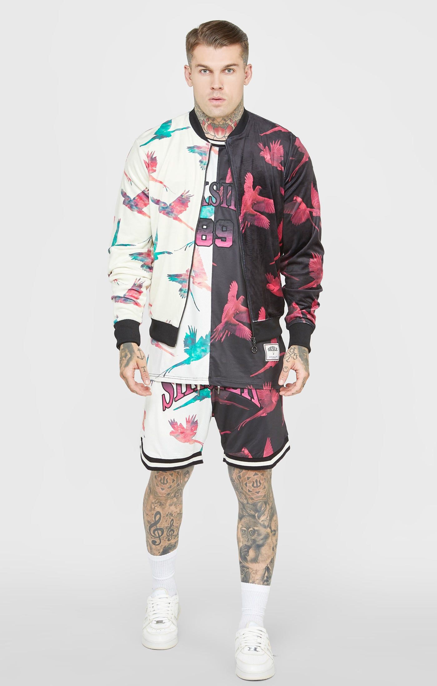 Ecru Print Bomber Jacket sold by Siksilk product image thumbnail 3