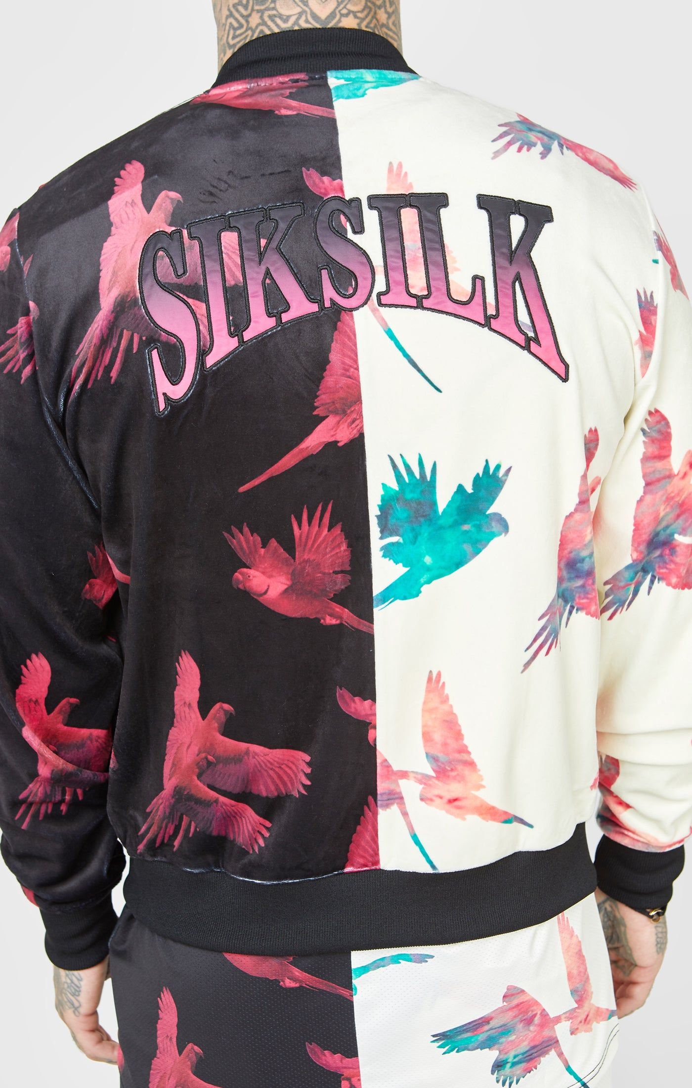 Ecru Print Bomber Jacket sold by Siksilk product image thumbnail 2