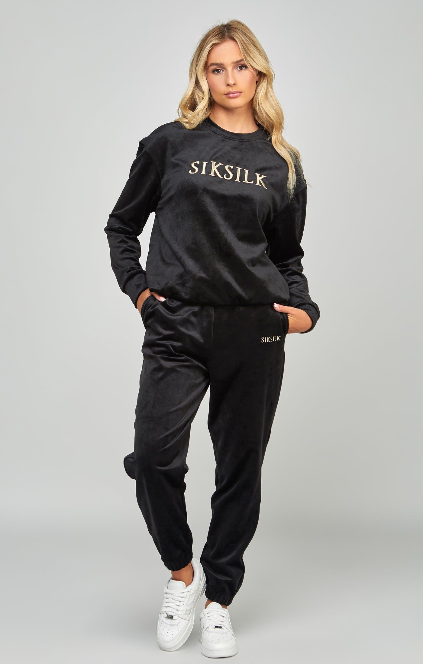 Black Velour Oversized Sweatshirt sold by Siksilk product image thumbnail 2
