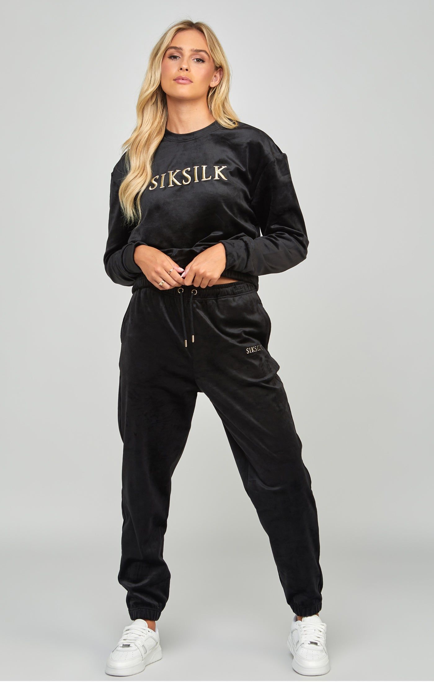 Black Velour Oversized Sweatshirt sold by Siksilk product image thumbnail 6