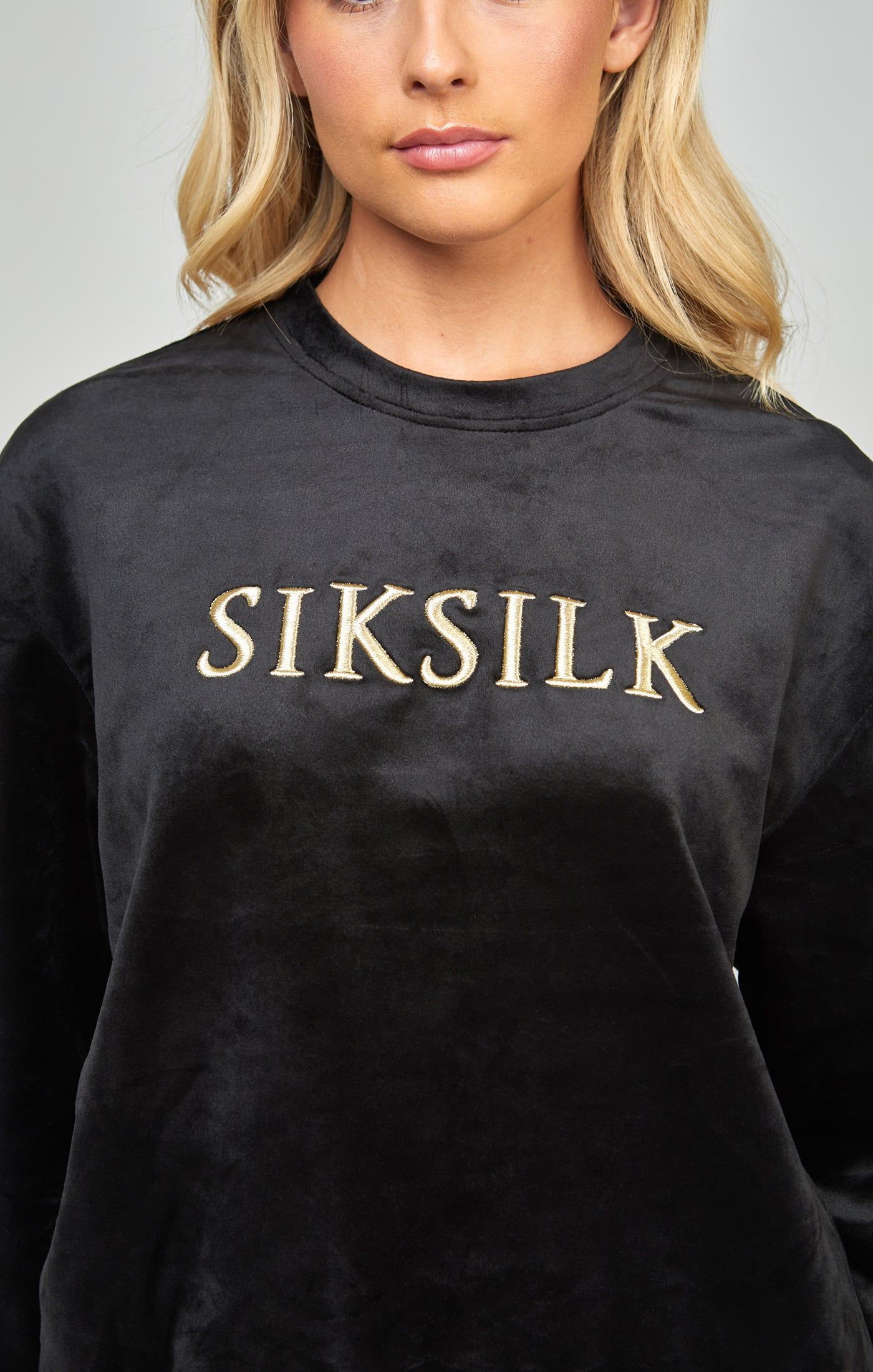 Black Velour Oversized Sweatshirt sold by Siksilk product image thumbnail 3