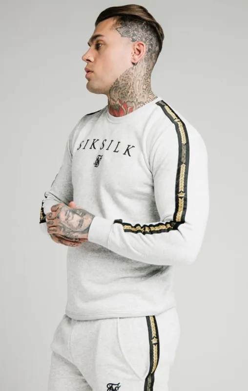 SikSilk Prestige Crew Sweat - Grey Marl sold by Siksilk