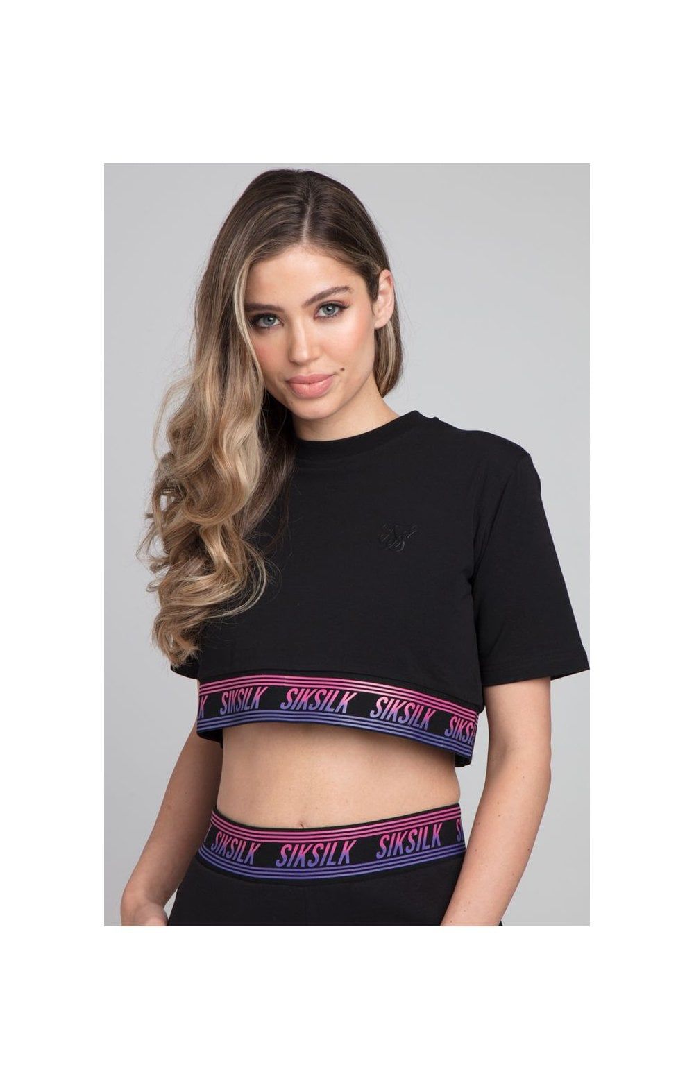 SikSilk Twilight Fade Crop Tee - Black sold by Siksilk