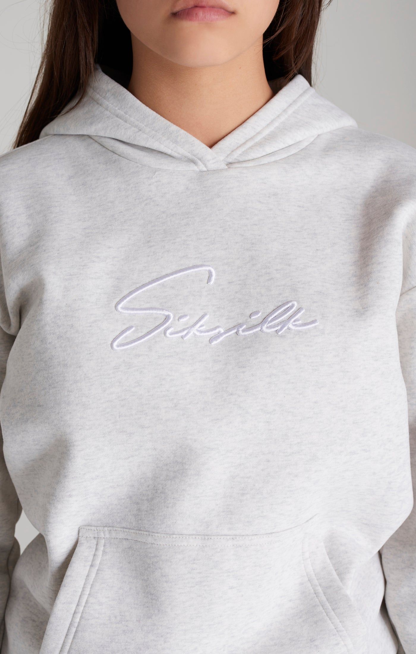 Girls Grey Marl Signature Overhead Hoodie sold by Siksilk product image thumbnail 2