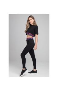 SikSilk Twilight Fade Crop Tee - Black sold by Siksilk
