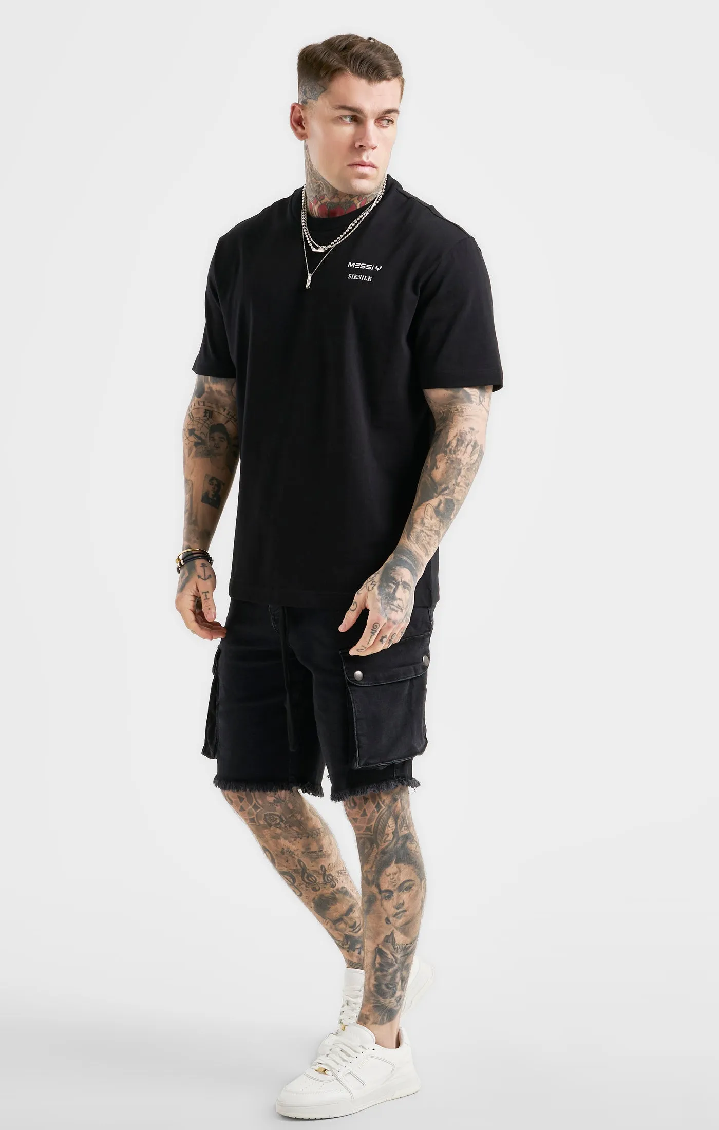 Messi x SikSilk Black Oversized T-Shirt sold by Siksilk product image thumbnail 4