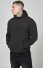 Black Applique Logo Relaxed Fit Overhead Hoodie sold by Siksilk