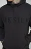 Black Applique Logo Relaxed Fit Overhead Hoodie sold by Siksilk