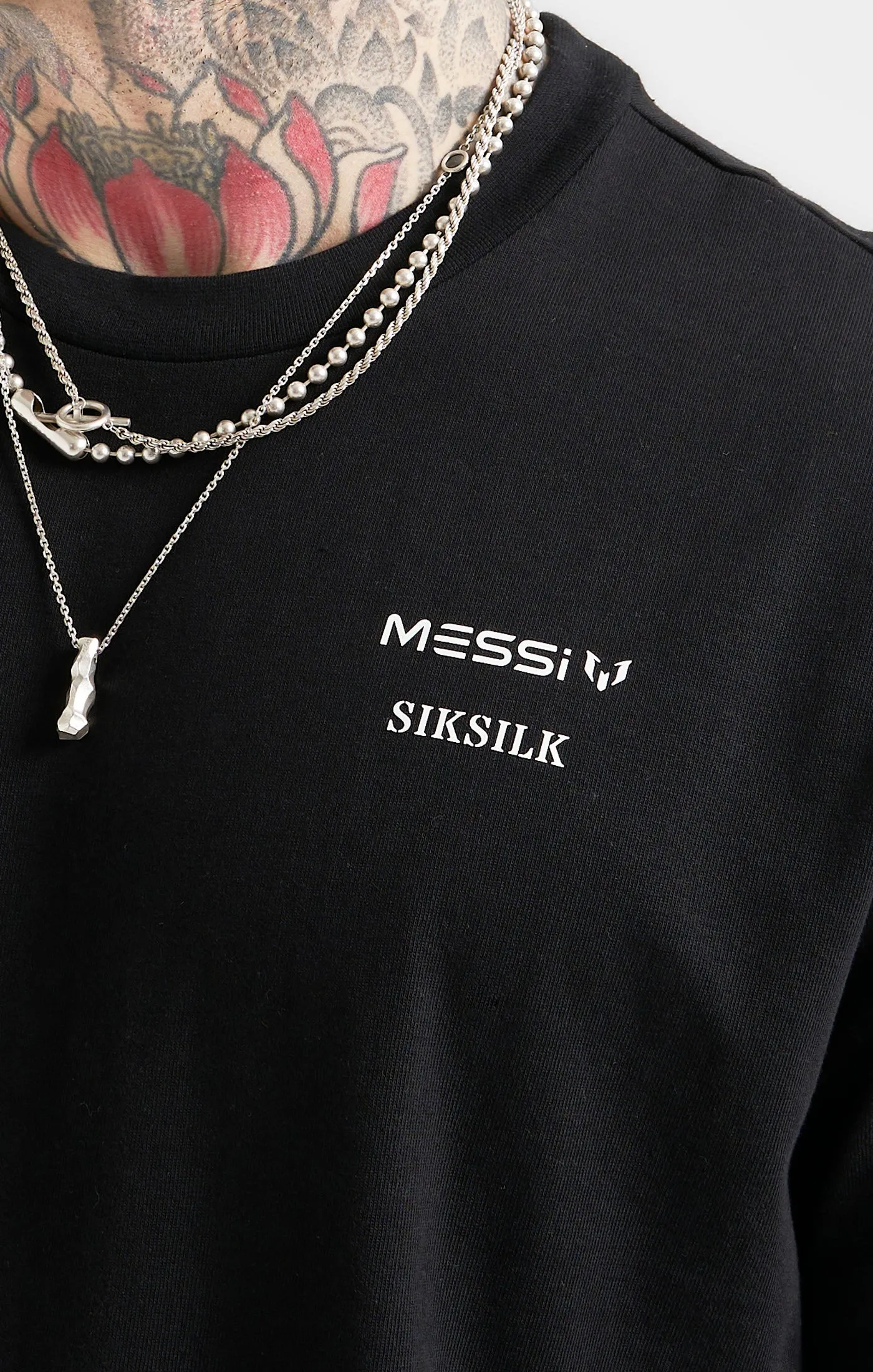 Messi x SikSilk Black Oversized T-Shirt sold by Siksilk product image thumbnail 2
