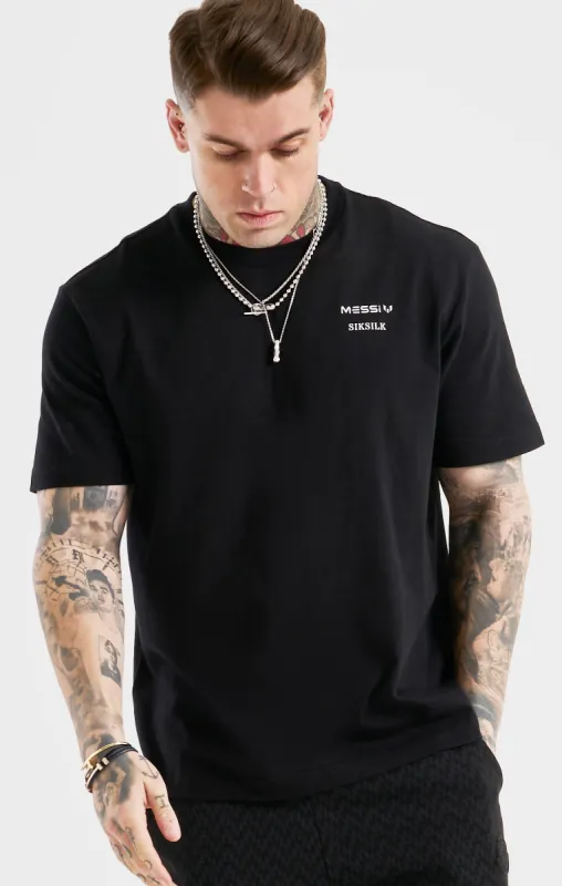 Messi x SikSilk Black Oversized T-Shirt sold by Siksilk