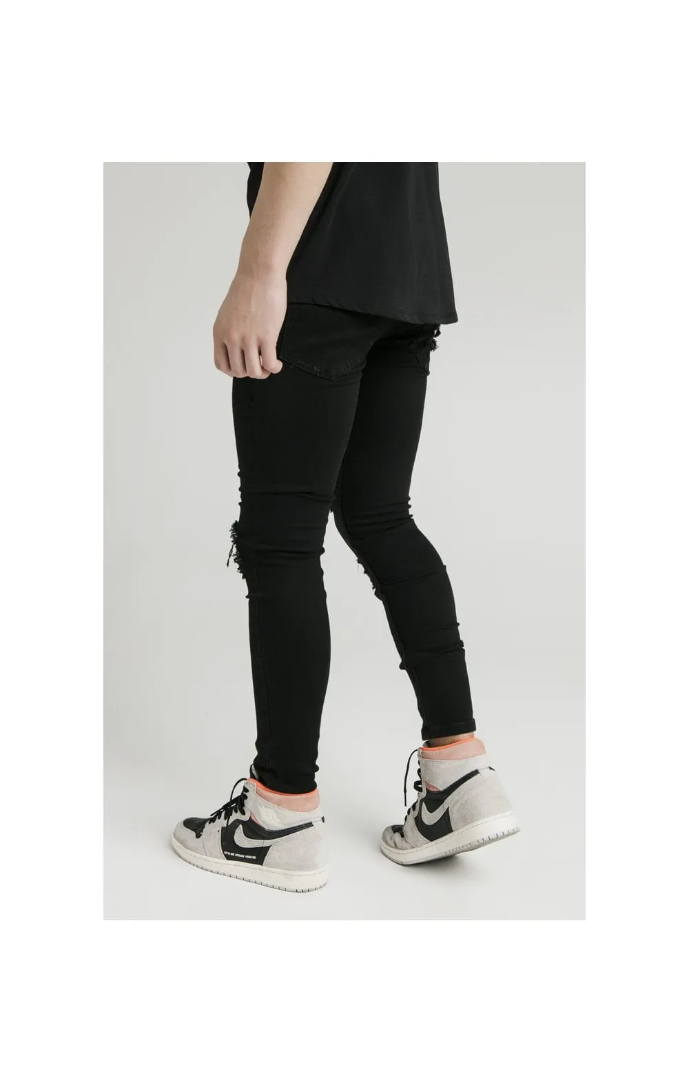 Illusive London Distressed Floral Patch Jeans - Black & Floral sold by Siksilk product image thumbnail 4