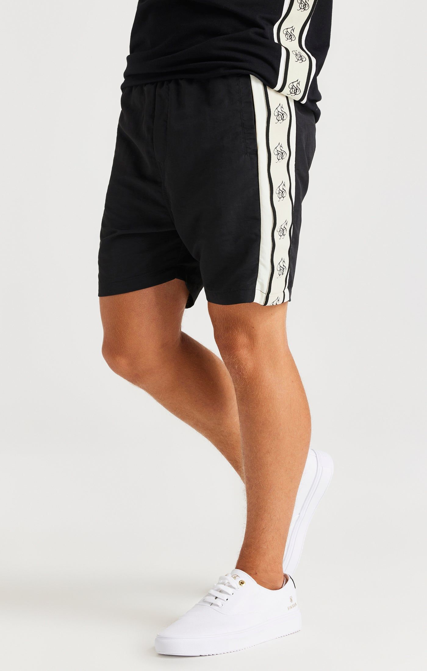 SikSilk Cali Tape Shorts - Black sold by Siksilk