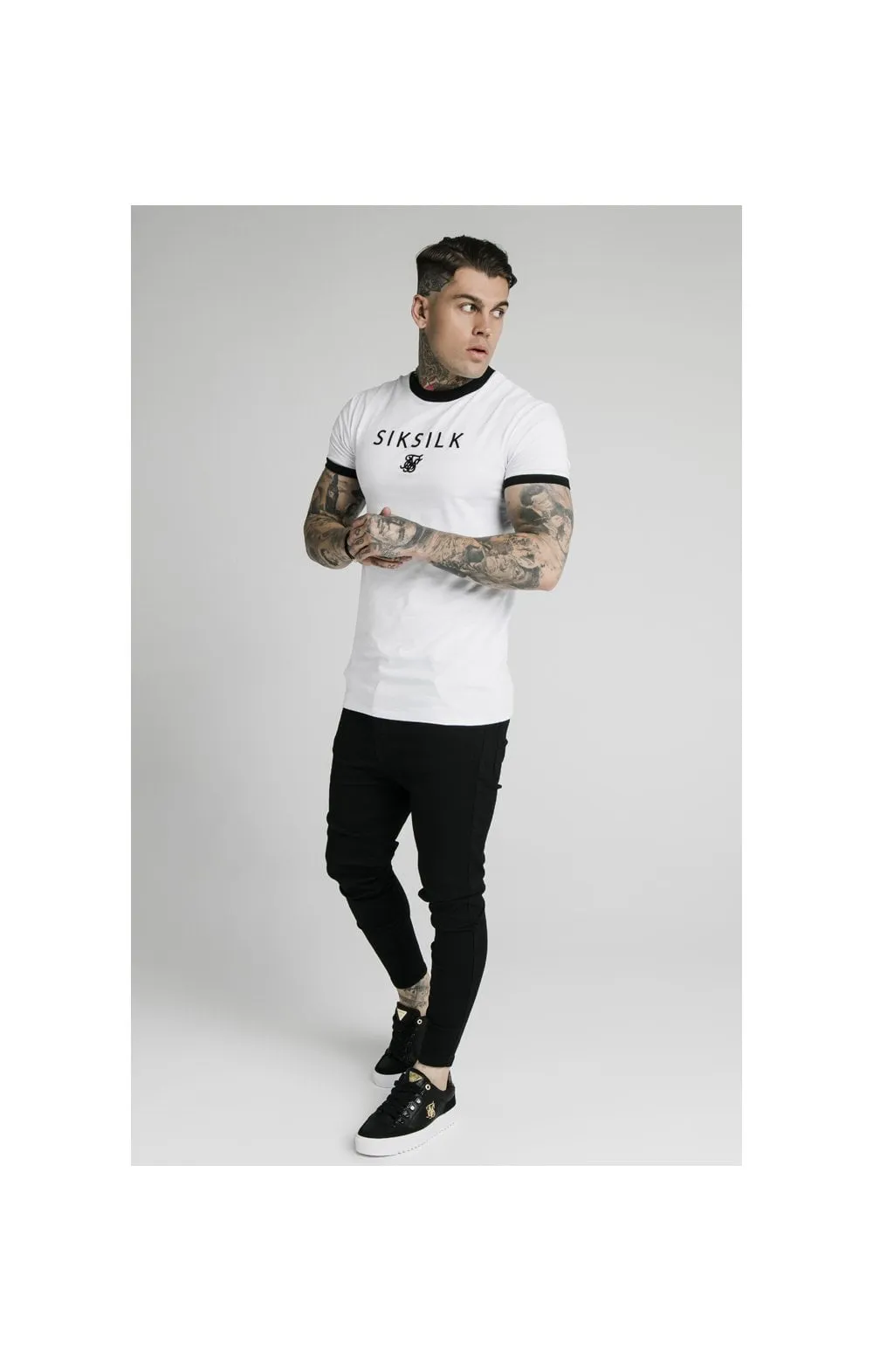 SikSilk S/S Straight Hem Gym Tee - White sold by Siksilk product image thumbnail 4