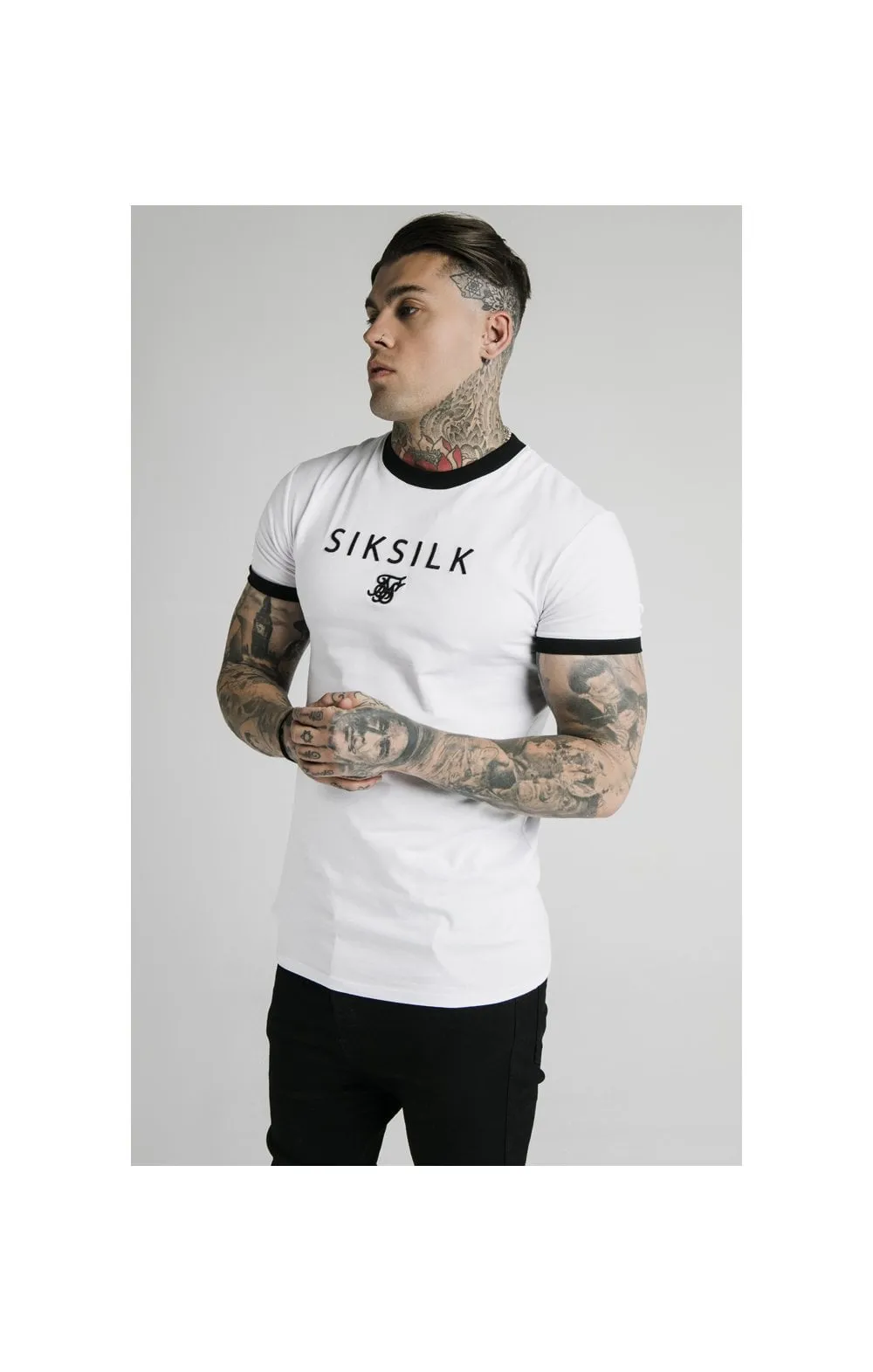 SikSilk S/S Straight Hem Gym Tee - White sold by Siksilk
