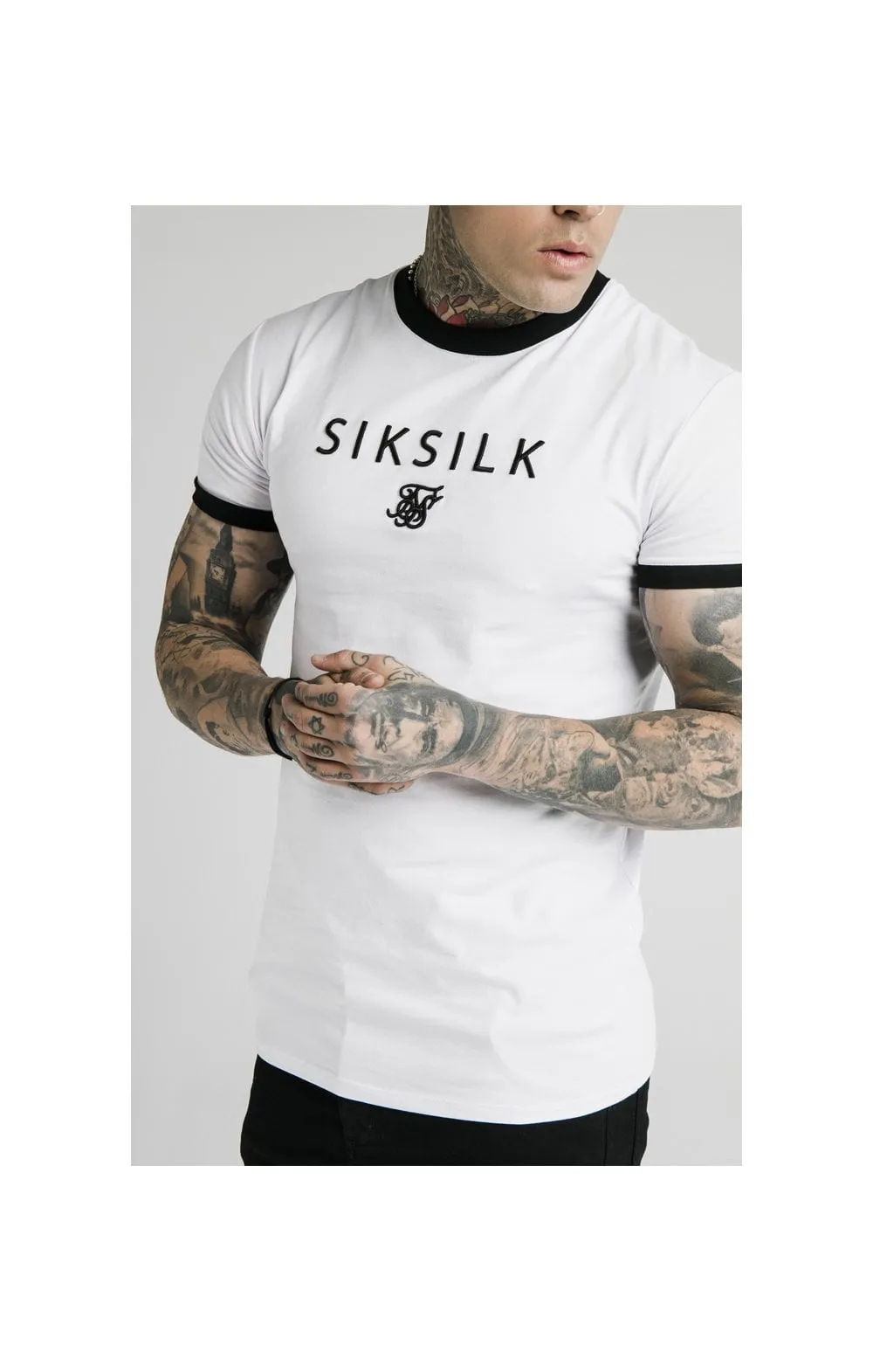 SikSilk S/S Straight Hem Gym Tee - White sold by Siksilk product image thumbnail 2