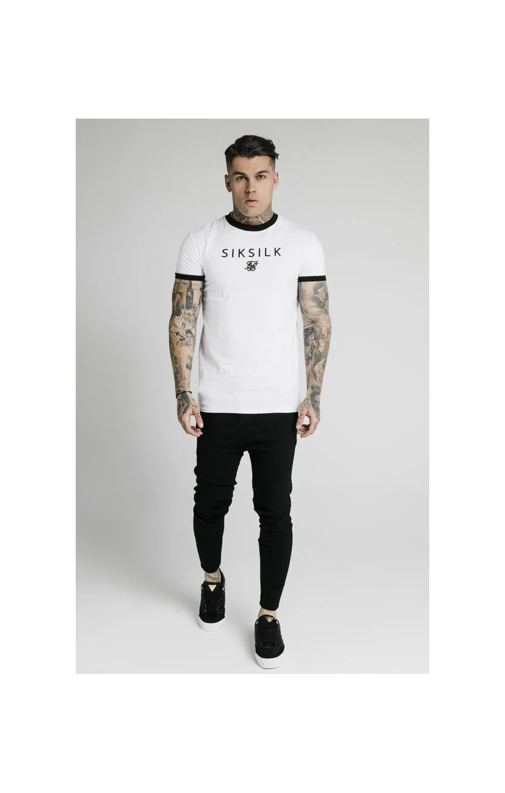 SikSilk S/S Straight Hem Gym Tee - White sold by Siksilk product image thumbnail 3
