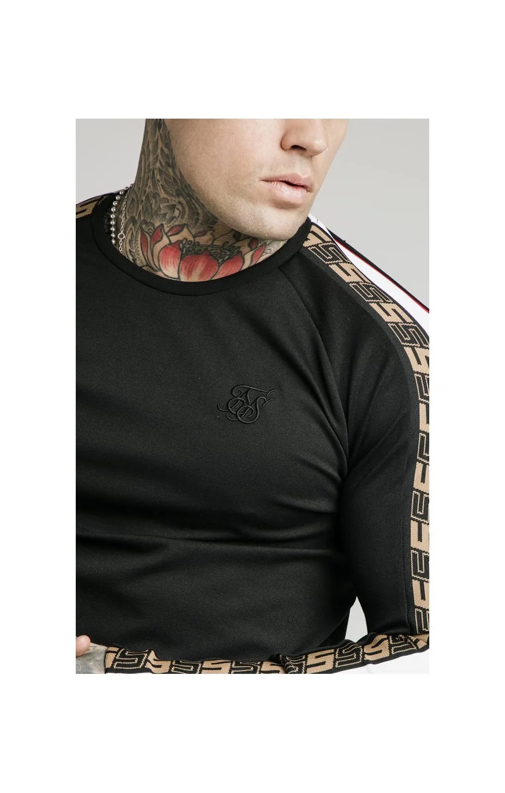 SikSilk L/S Jacquard Retro Gym Tee - Black sold by Siksilk product image thumbnail 2
