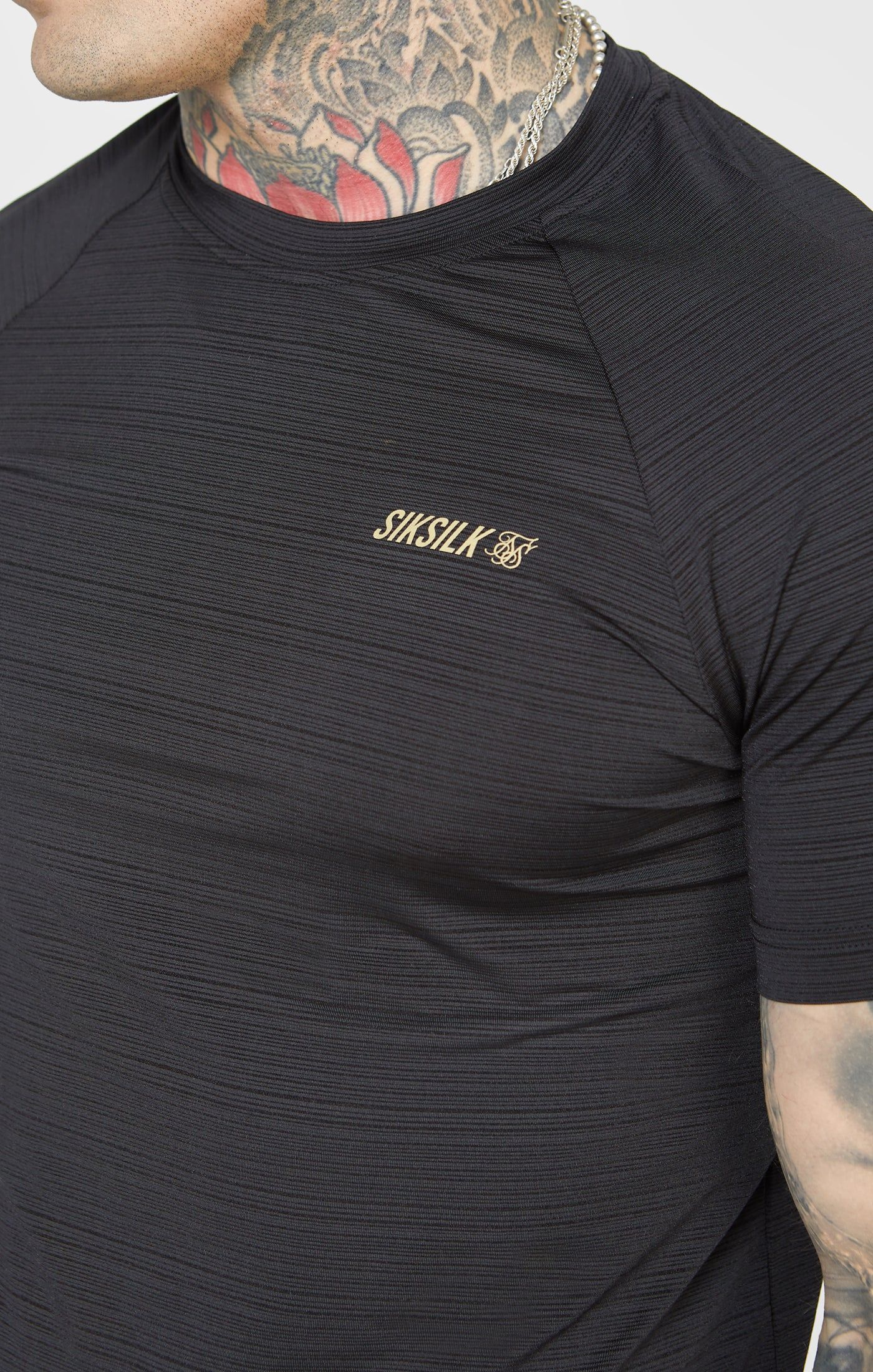 Black Sports Textured Look T-Shirt sold by Siksilk product image thumbnail 2