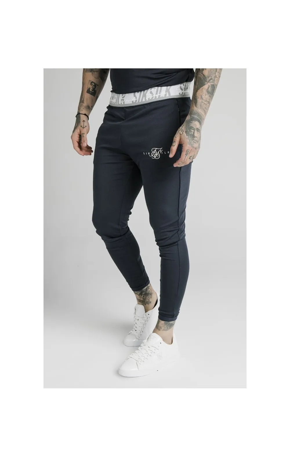 SikSilk Scope Tape Track Pant - Navy sold by Siksilk