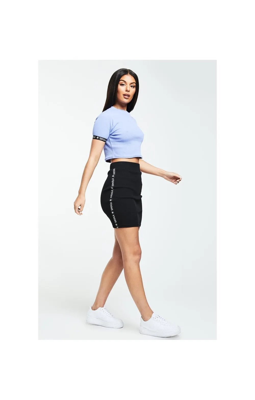 SikSilk Rib Tape Crop Tee – Lilac & Black sold by Siksilk product image thumbnail 4