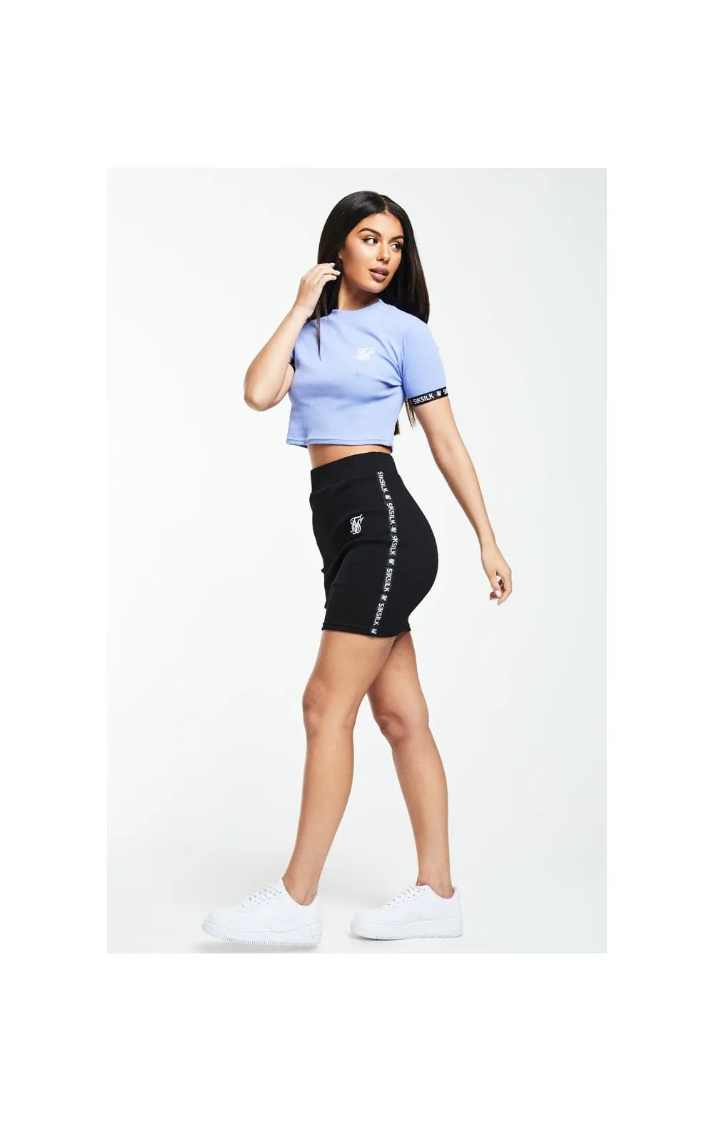 SikSilk Rib Tape Crop Tee – Lilac & Black sold by Siksilk product image thumbnail 3