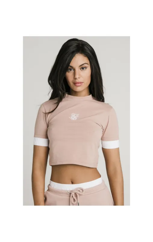 SikSilk Tape Cuff Crop Tee - Rose sold by Siksilk