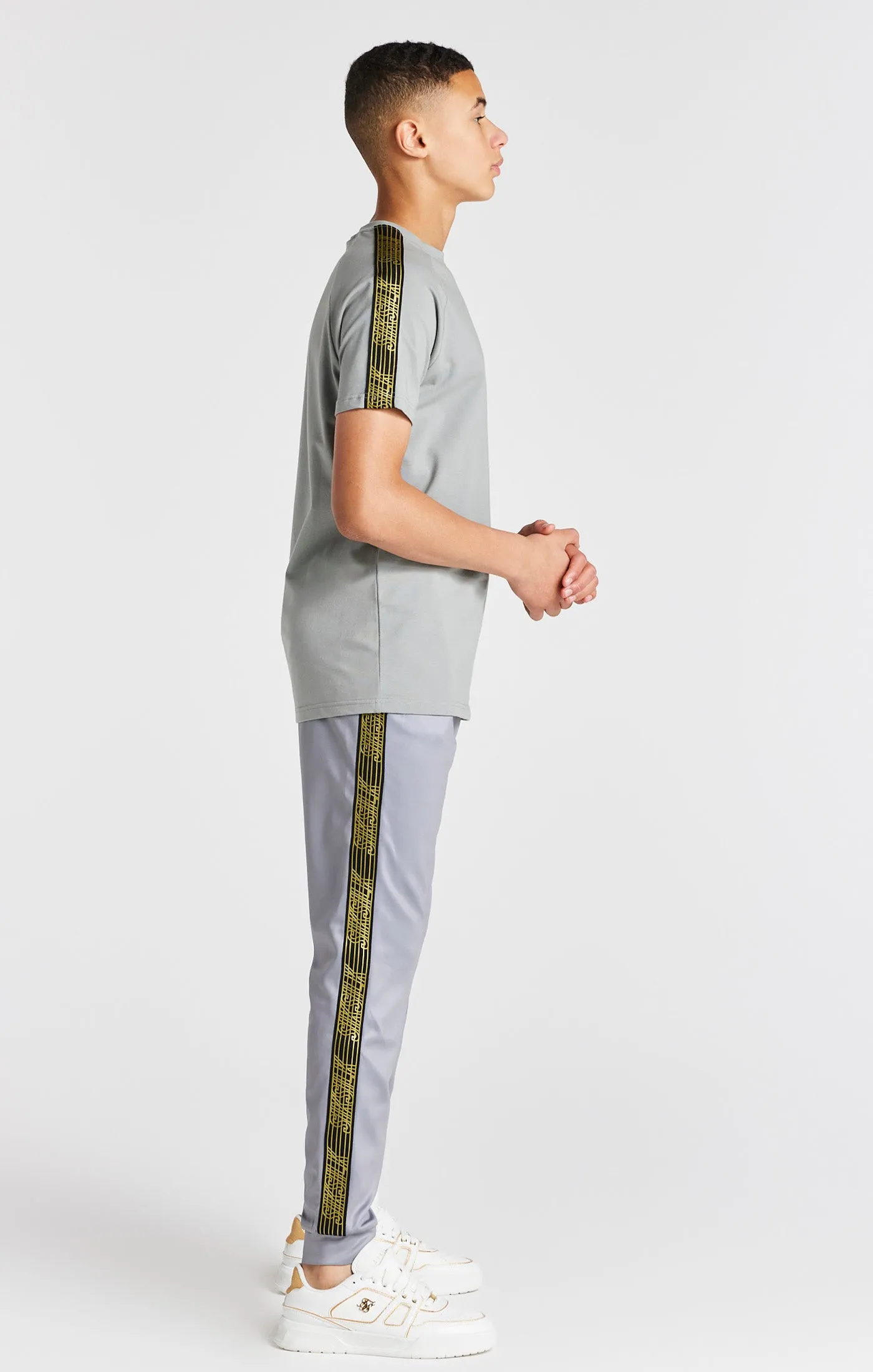 Boys Grey Taped Raglan T-Shirt sold by Siksilk product image thumbnail 4