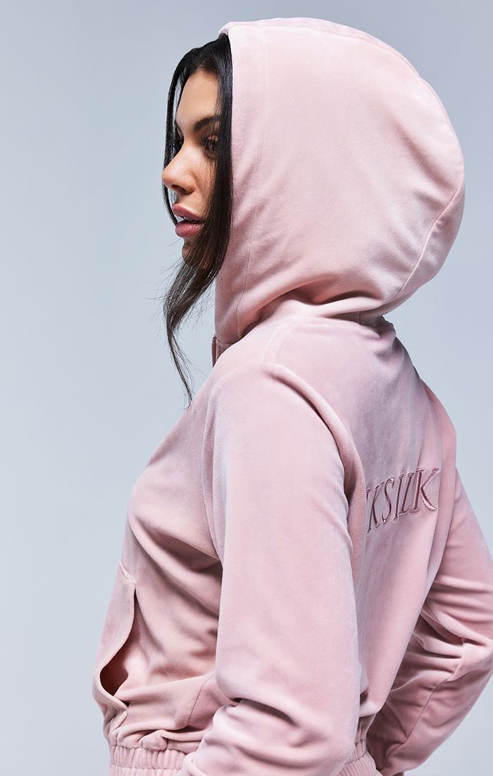 SikSilk Velour Embroidered Track Jacket - Pink sold by Siksilk