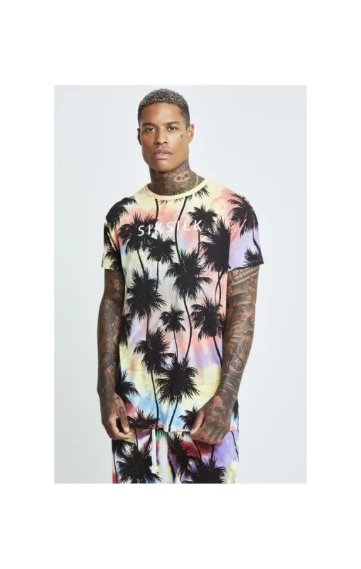 SikSilk Palm Tie Dye Box Tee - Black sold by Siksilk