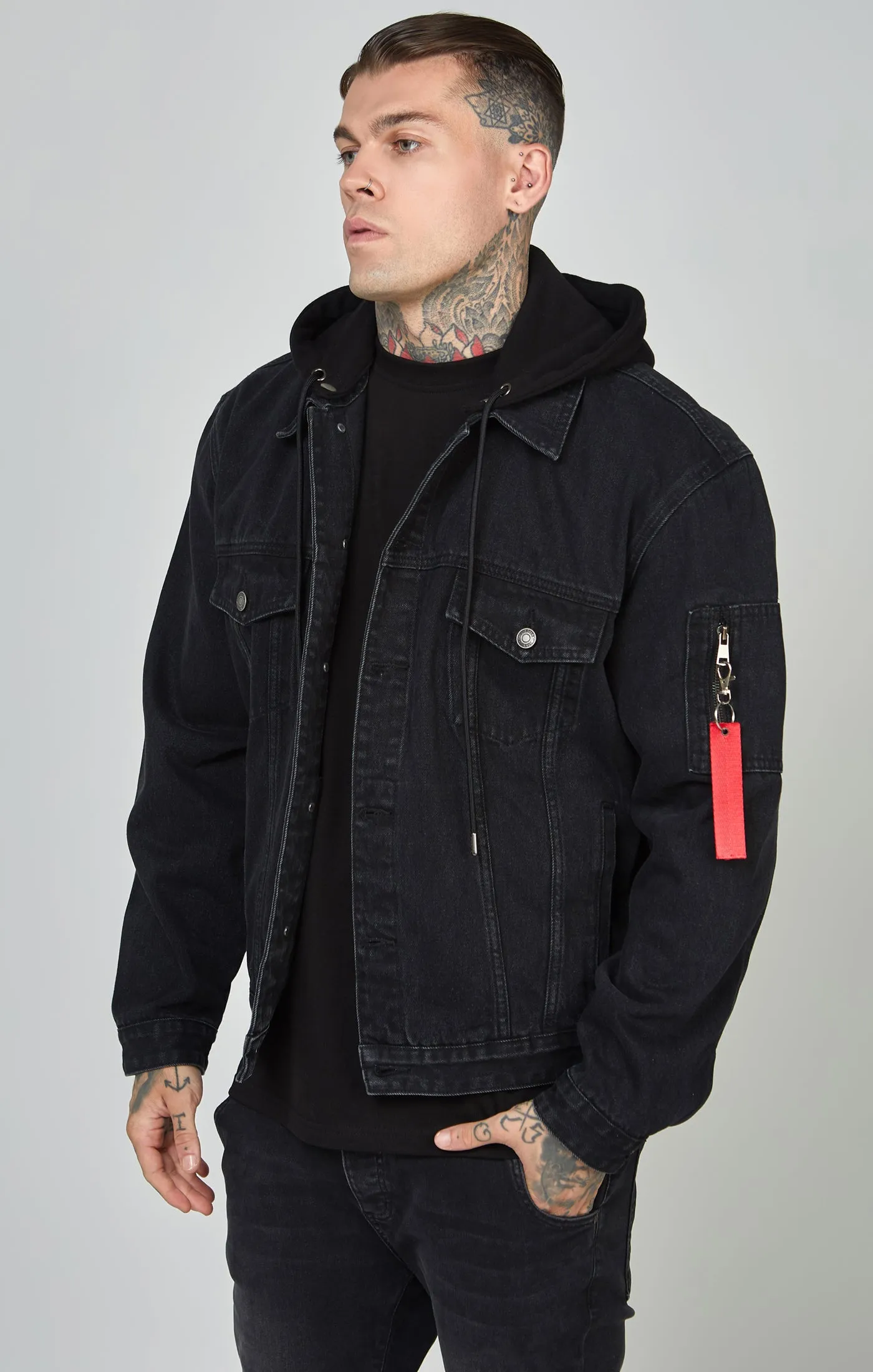 Denim Flight Jacket sold by Siksilk product image thumbnail 4