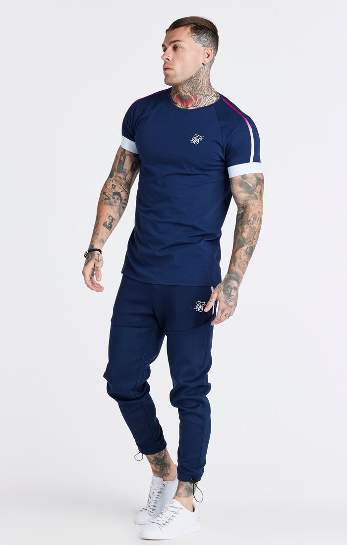 Navy Elastic Cuff T-Shirt sold by Siksilk product image thumbnail 3