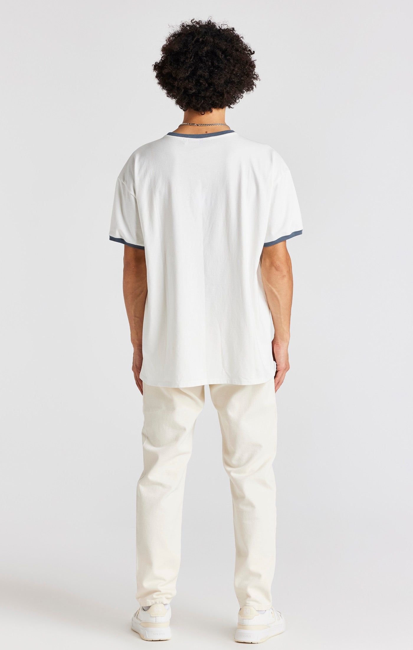 Ecru Short Sleeve Box Fit Ringer T-Shirt sold by Siksilk product image thumbnail 6