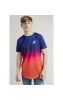 Illusive London Sunset Fade Tee - Navy,Pink & Orange sold by Siksilk