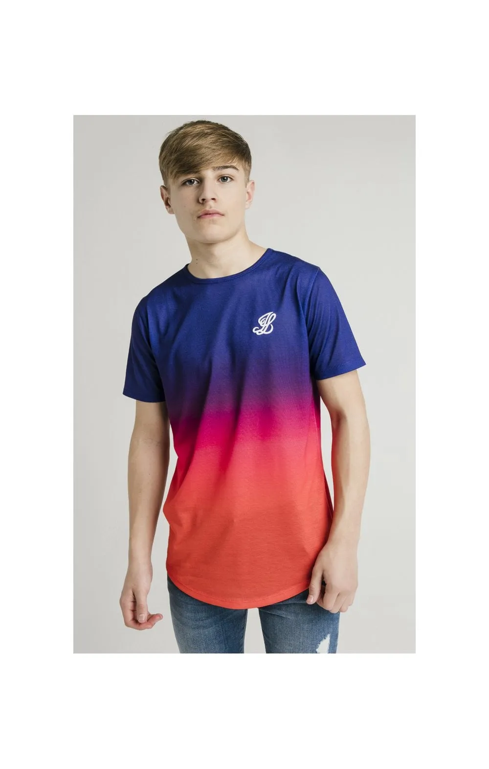 Illusive London Sunset Fade Tee - Navy,Pink & Orange sold by Siksilk product image thumbnail 3