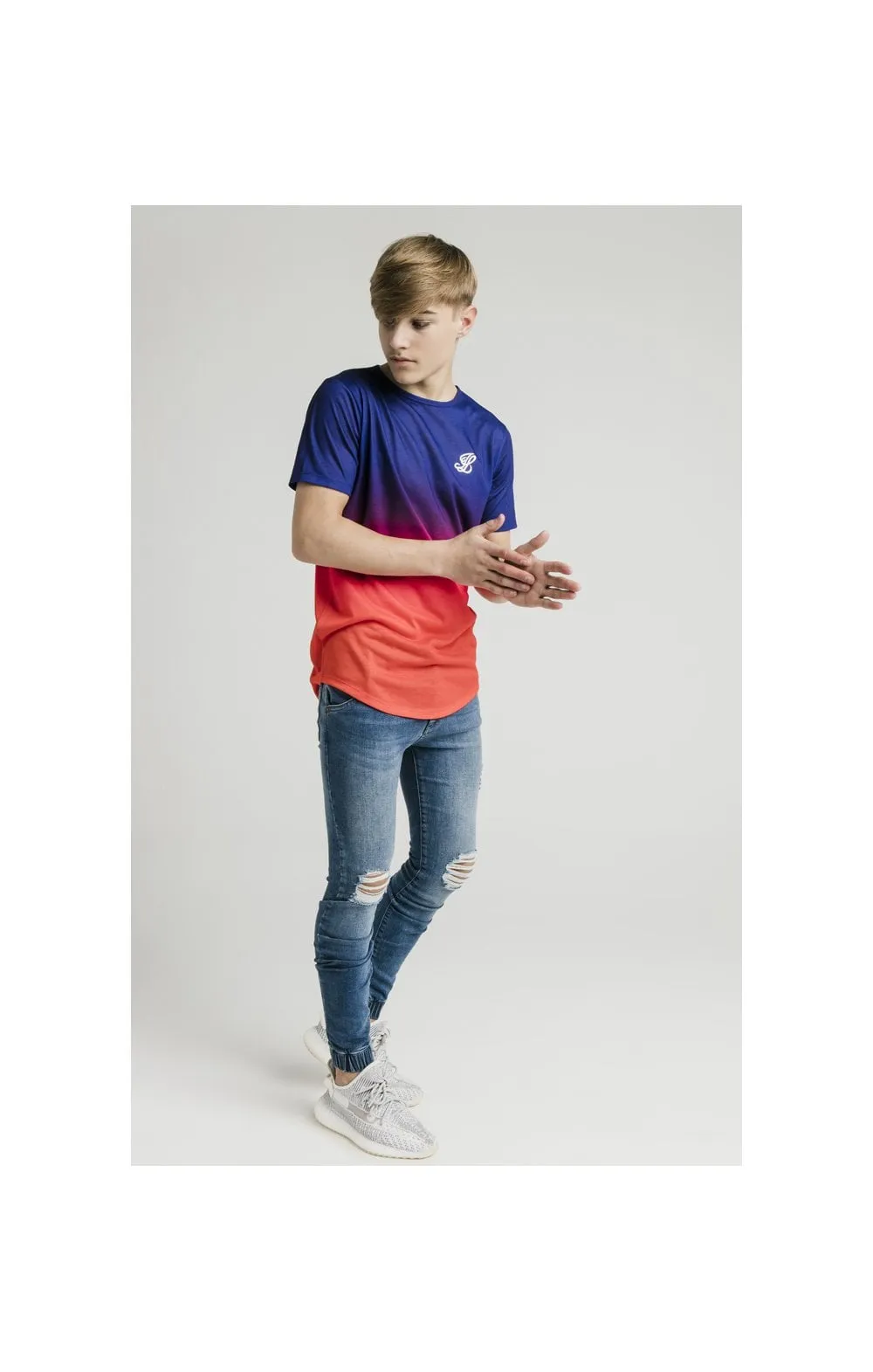 Illusive London Sunset Fade Tee - Navy,Pink & Orange sold by Siksilk product image thumbnail 2