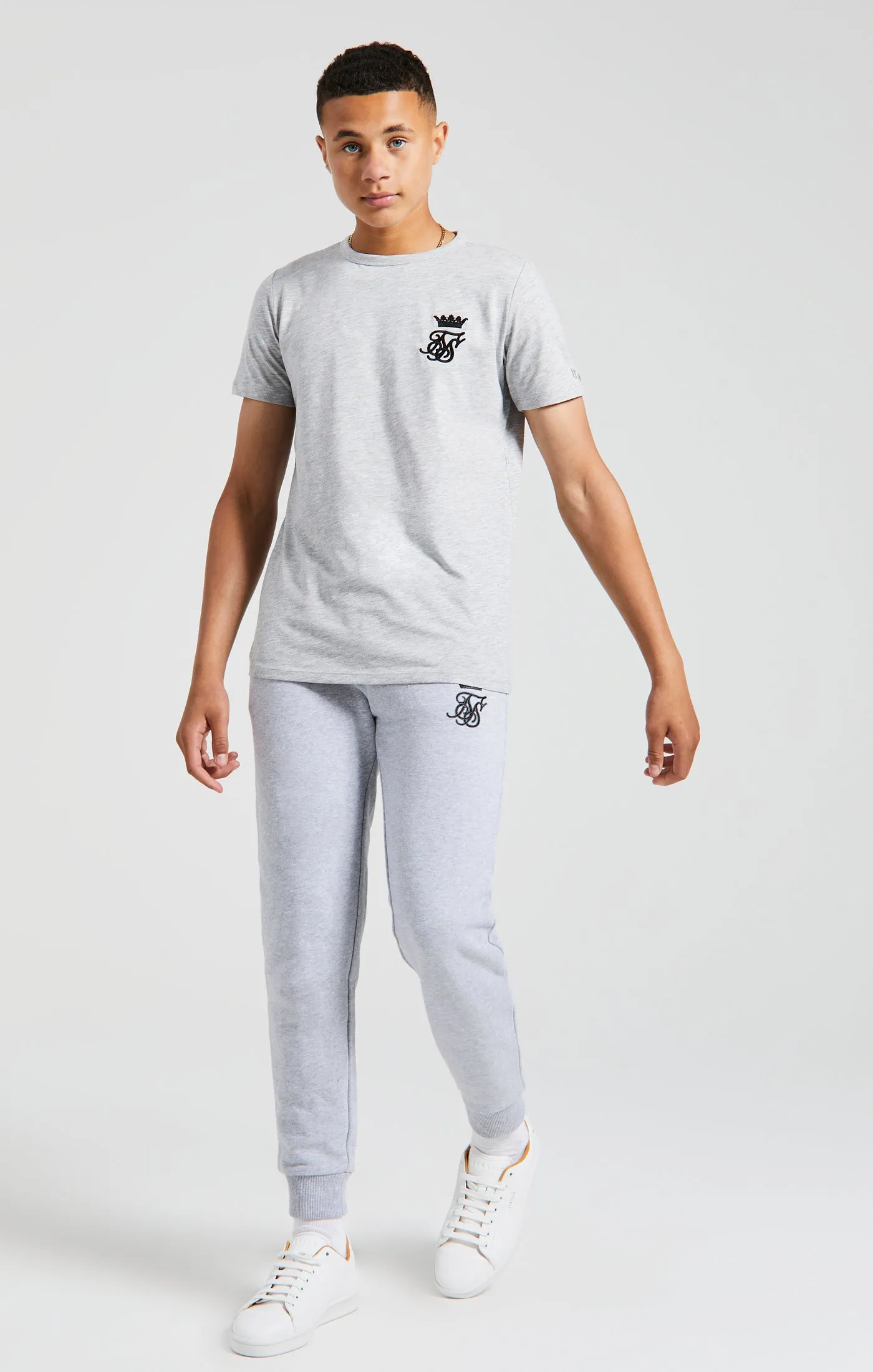 Boys Messi x SikSilk Grey Marl Fleece Pant sold by Siksilk product image thumbnail 5