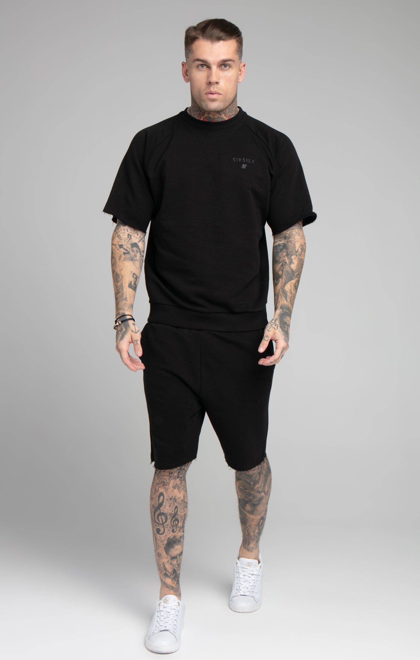 Black Relaxed Crew Sweatshirt sold by Siksilk product image thumbnail 3