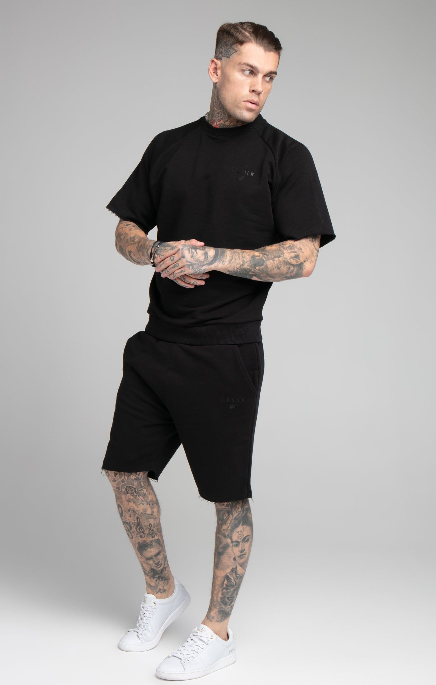 Black Relaxed Crew Sweatshirt sold by Siksilk product image thumbnail 4