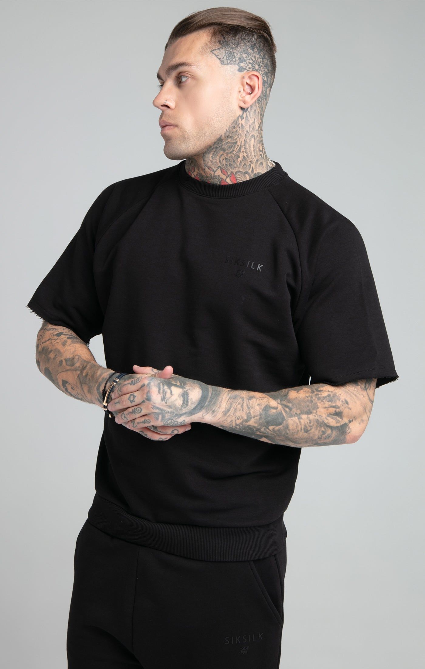 Black Relaxed Crew Sweatshirt sold by Siksilk