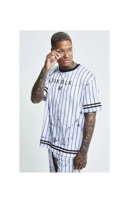 SikSilk S/S Marble Essential Tee - White & Grey sold by Siksilk