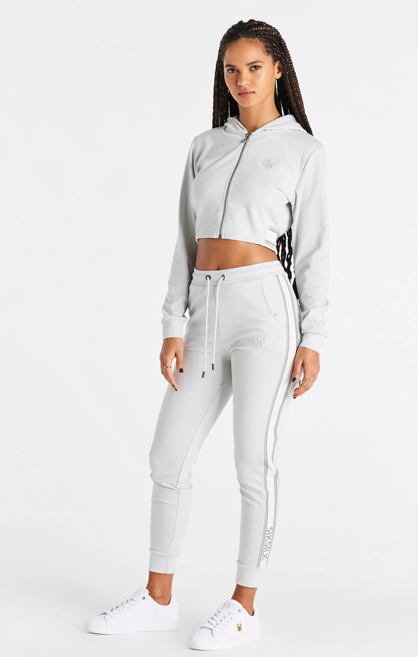 SikSilk Elevate Cropped Hoodie - Light Grey sold by Siksilk product image thumbnail 4
