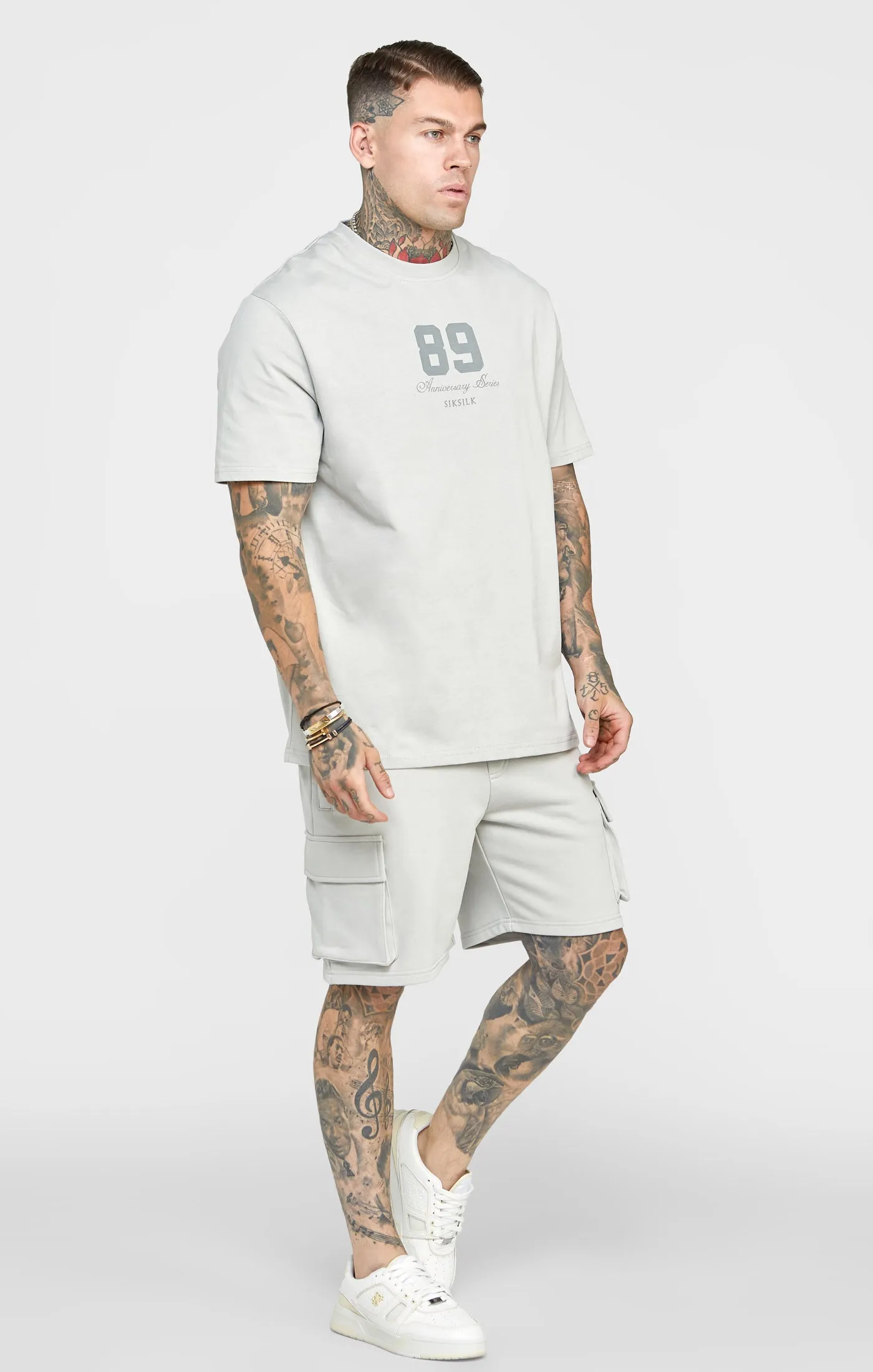Grey Varsity Oversized T-Shirt sold by Siksilk product image thumbnail 4