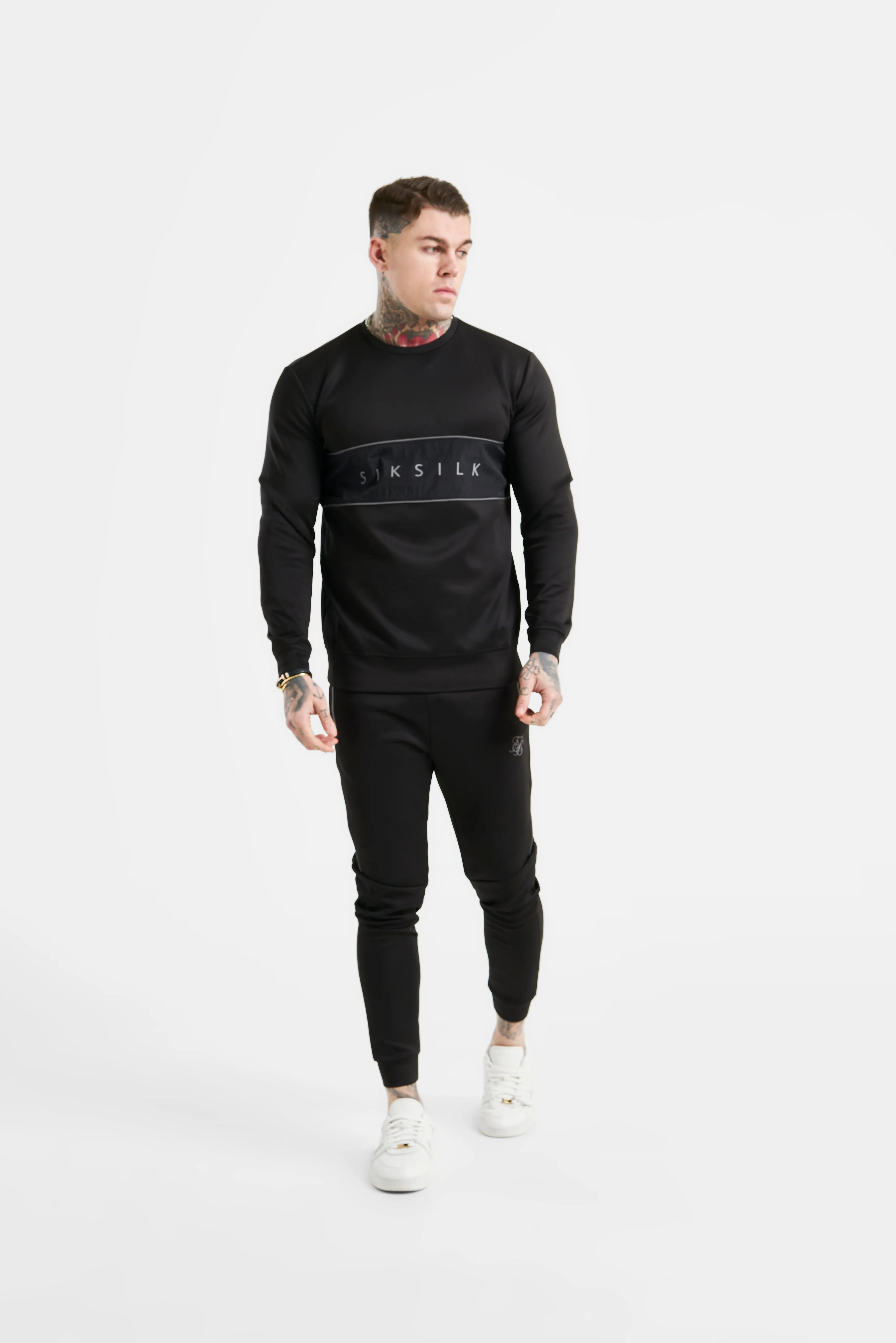 Black Panelled Sweatshirt sold by Siksilk product image thumbnail 3
