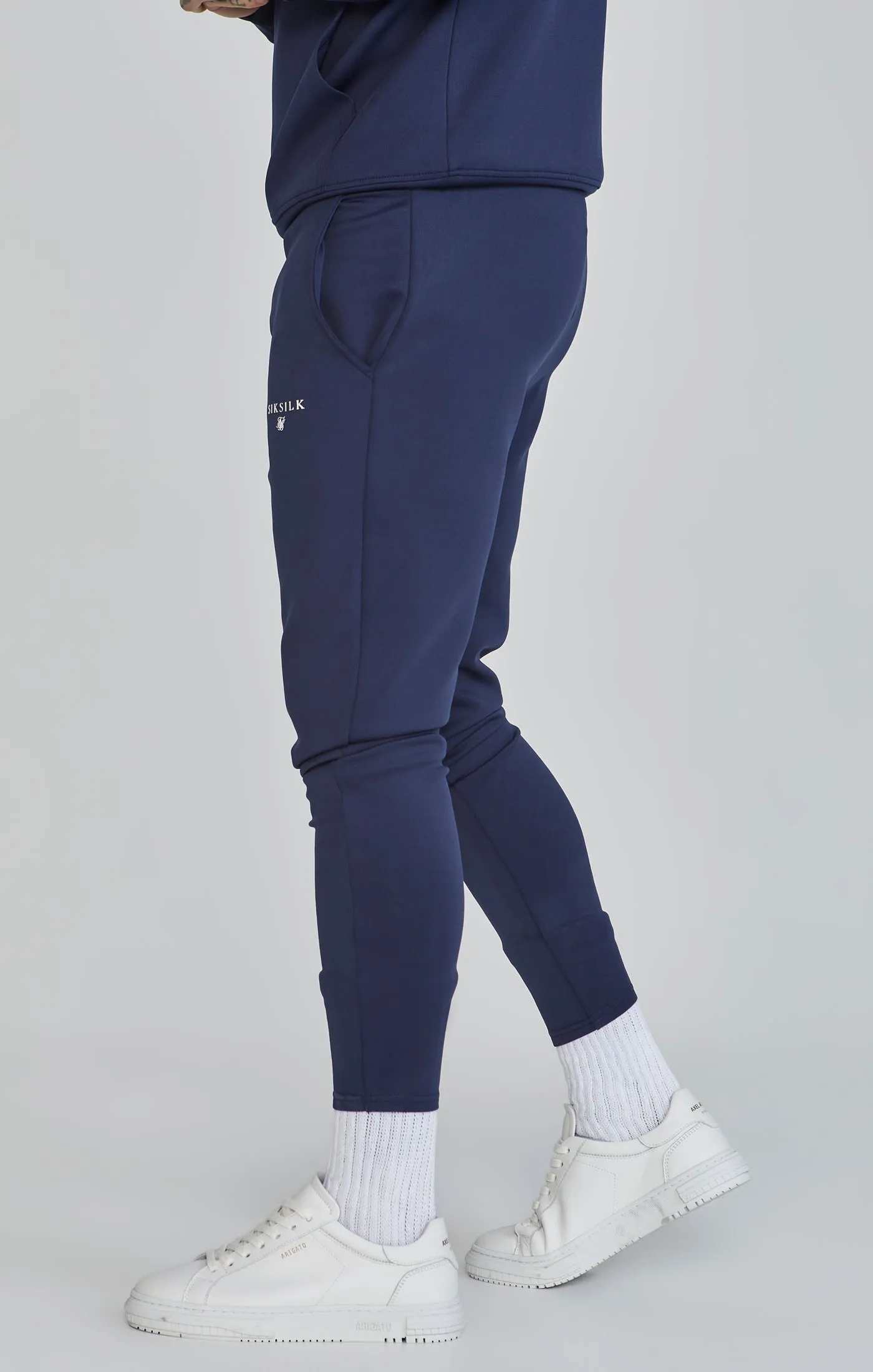 Navy Essentials Poly Joggers sold by Siksilk product image thumbnail 3