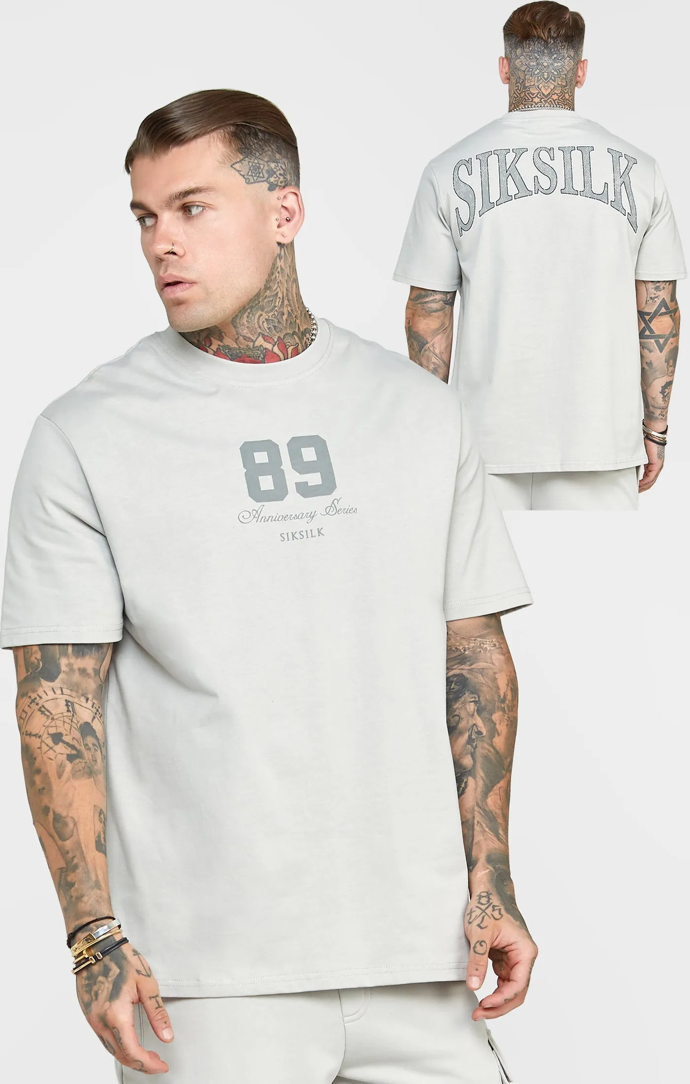 Grey Varsity Oversized T-Shirt sold by Siksilk