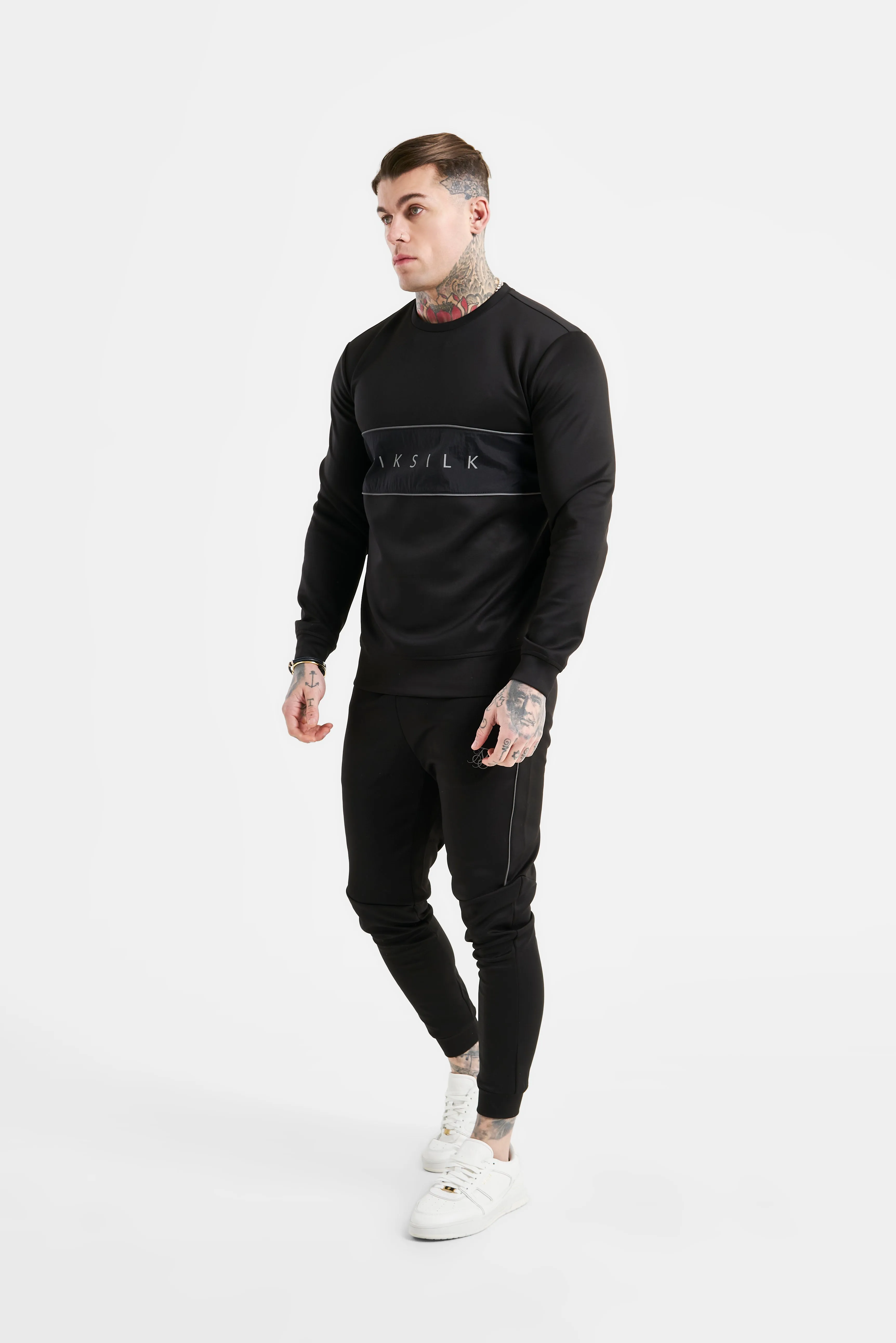 Black Panelled Sweatshirt sold by Siksilk product image thumbnail 4
