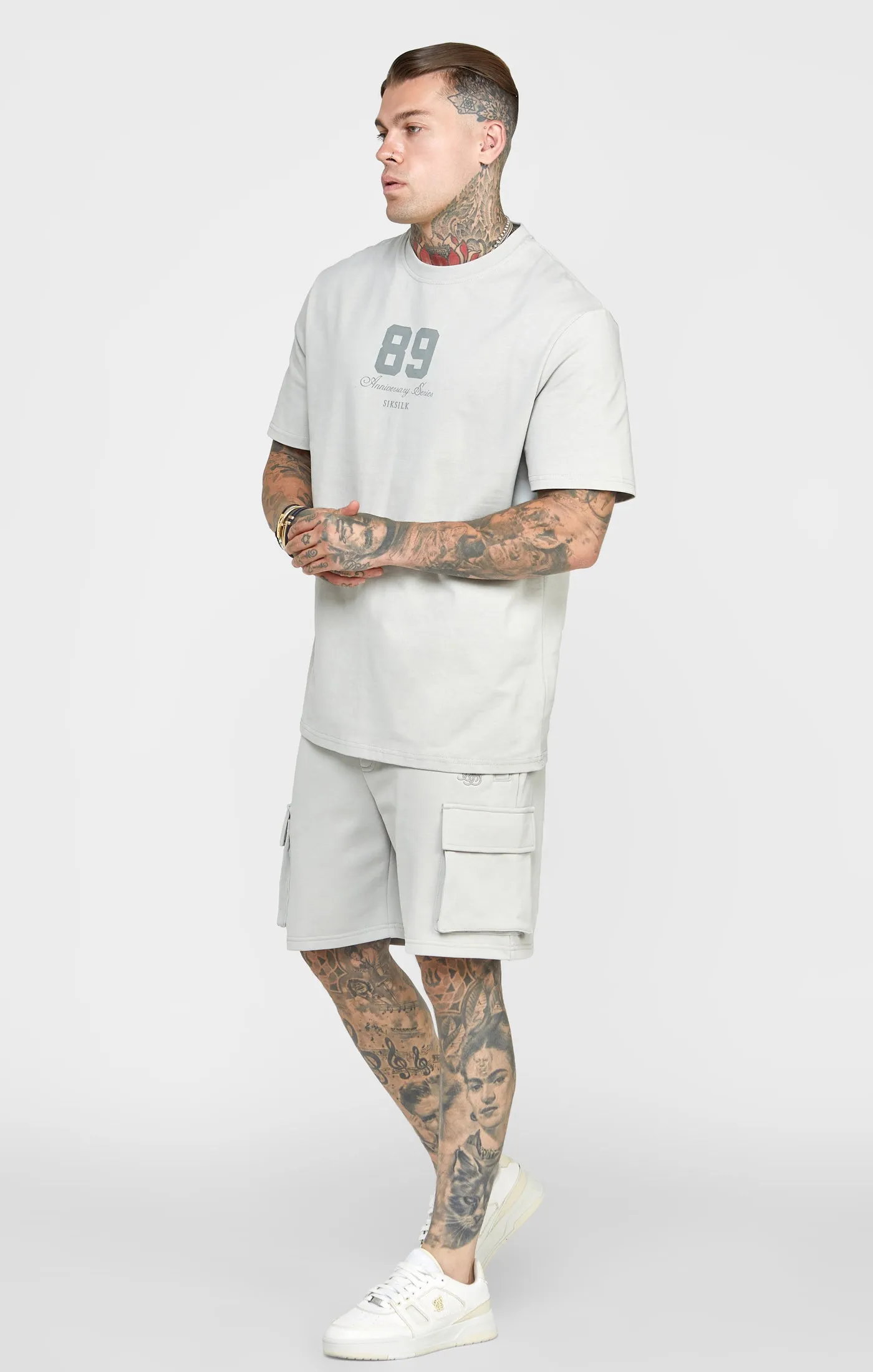 Grey Varsity Oversized T-Shirt sold by Siksilk product image thumbnail 3