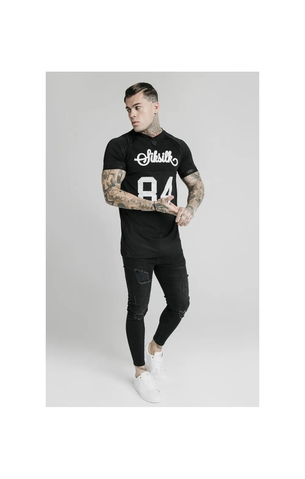 SikSilk Stretch Tee - Black sold by Siksilk