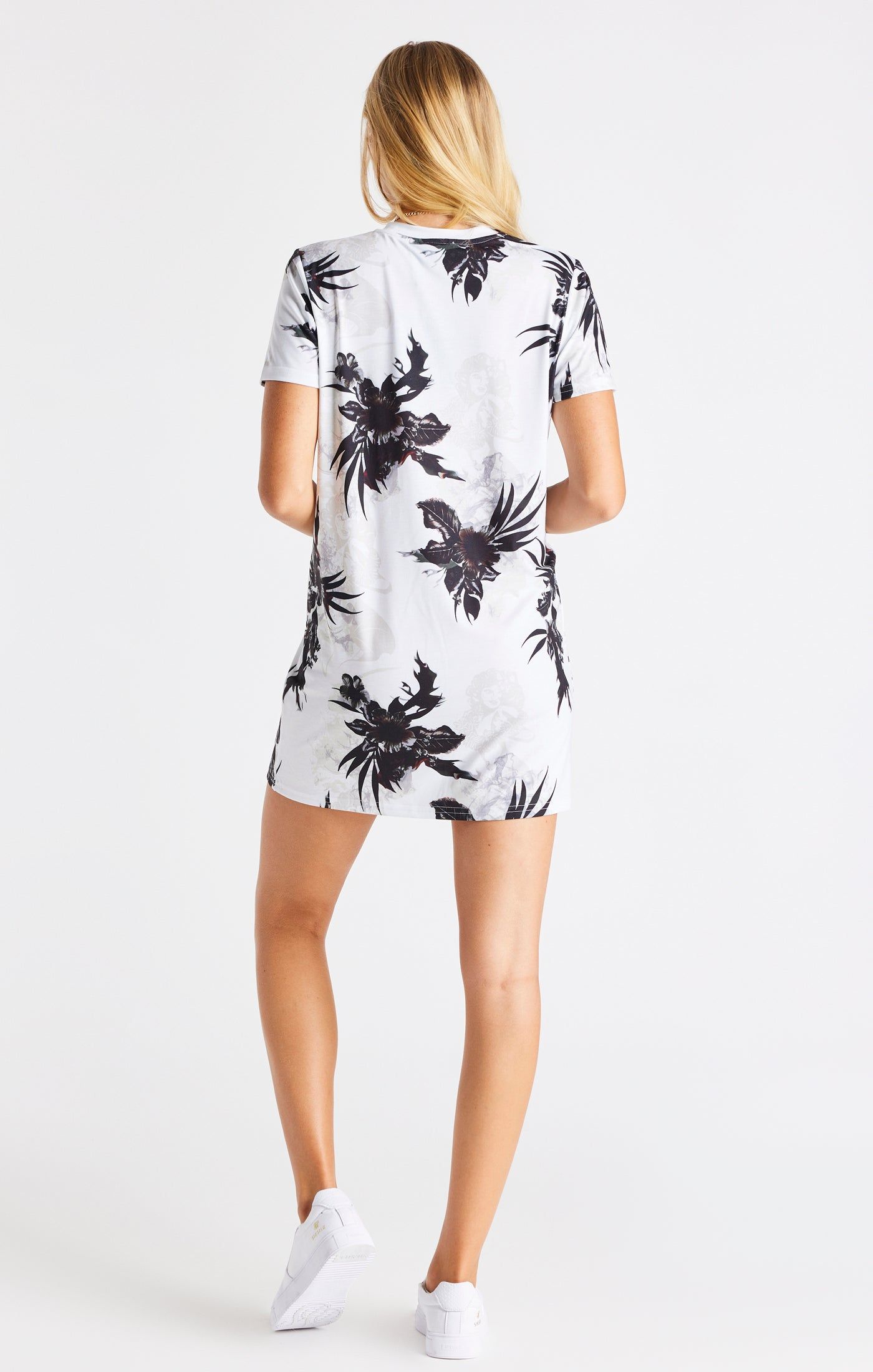 SikSilk Retro Fire Print T-Shirt Dress - Ecru sold by Siksilk product image thumbnail 5