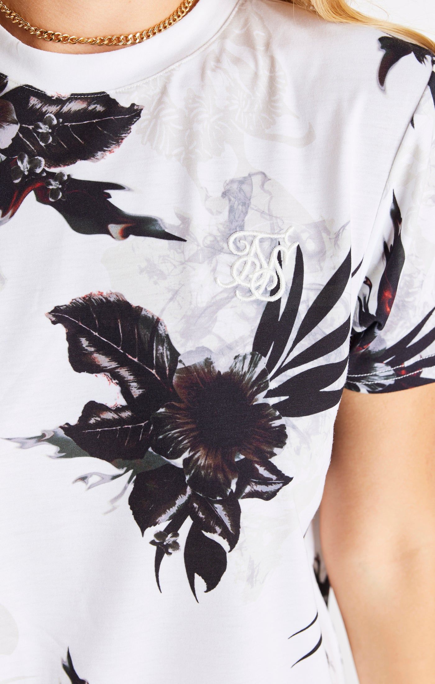 SikSilk Retro Fire Print T-Shirt Dress - Ecru sold by Siksilk product image thumbnail 2